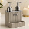 Luxury 2-in-1 Soap & Lotion Pump Bottles – Refillable Countertop Organizer - Clarify.pk