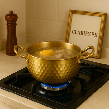 Golden Stainless Steel Cooking Pot – Premium Gold Finish - Clarify.pk