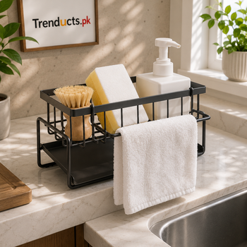 Sink Storage Rack - Punch-Free Faucet Sponge & Soap Holder