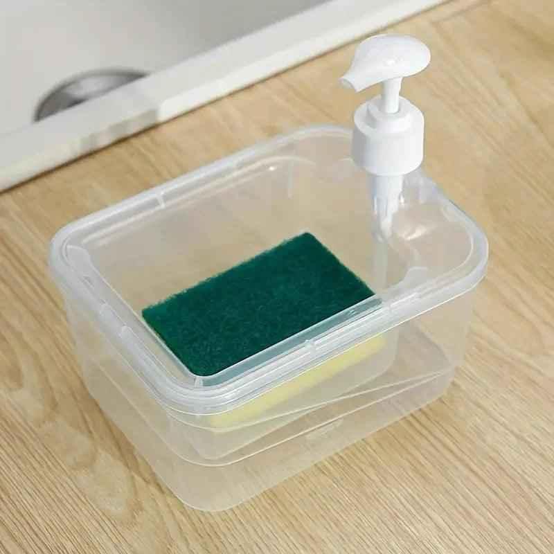 Round Transparent Kitchen Dispenser with Sponge for Easy Liquid Pouring - Clarify.pk