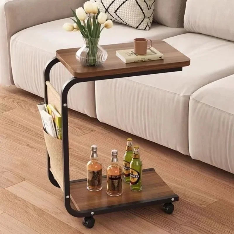 Wooden Sliding Table - Smart Space-Saving Side Table