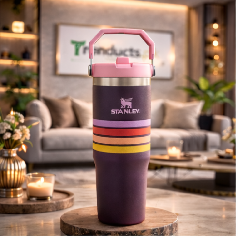Stanley IceFlow Flip Straw Tumbler – 30oz Plum Stripe MJ
