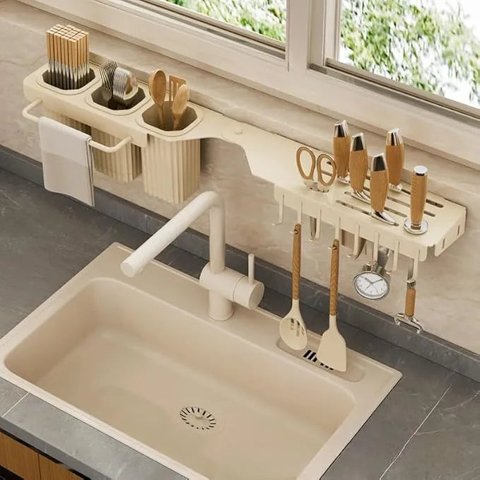 Wall-Mounted Corner Knife Rack – Rotatable Chopstick Holder & Utensil Organizer
