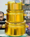 3 پیس لگژری گولڈن نان اسٹک کوک ویئر سیٹ