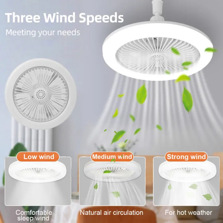 LED Ceiling Fan with Remote Control & Dimmable Light