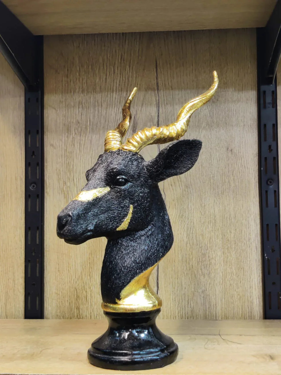 Luxury Gold Markhor Head Decorative Showpiece - Clarify.pk