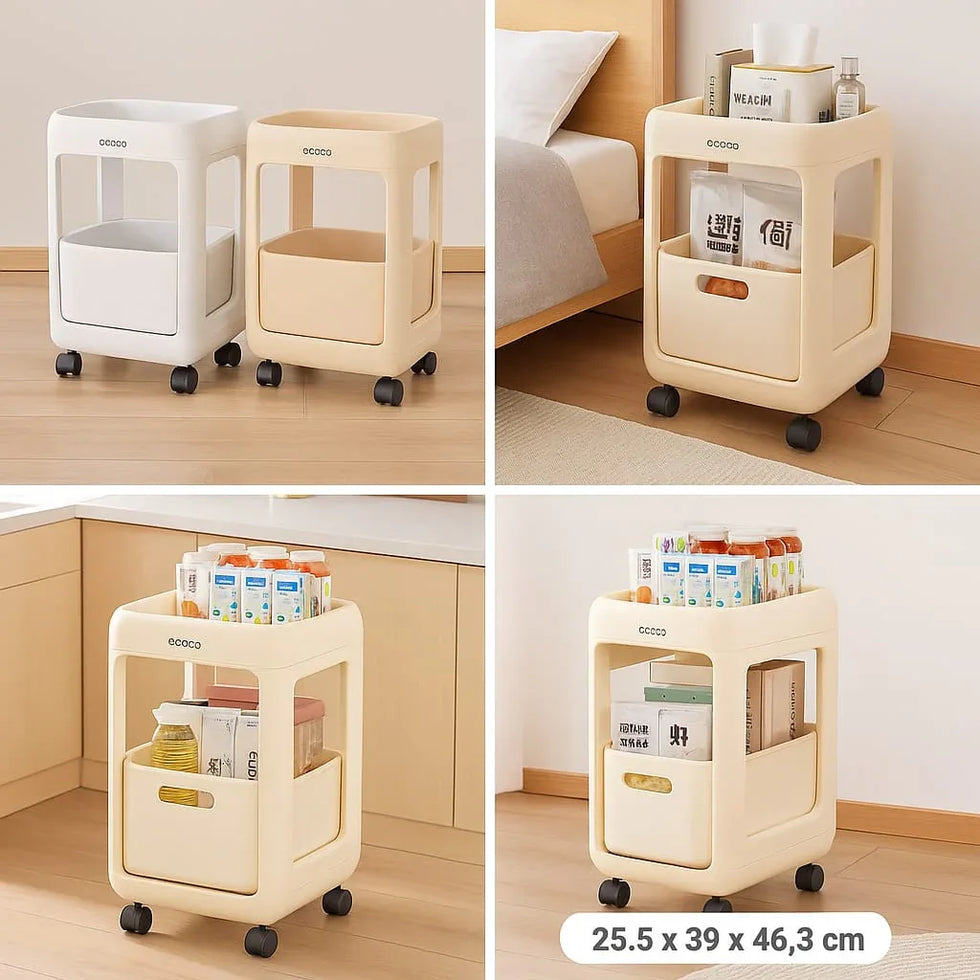 2-Layer Premium Trolley – Multi-Purpose Storage & Serving Cart - Clarify.pk