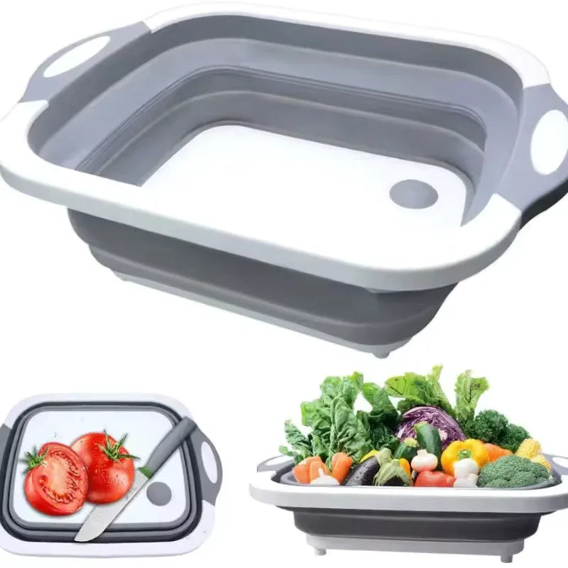 2 in 1 Cutting Board and Foldable Wash Basin