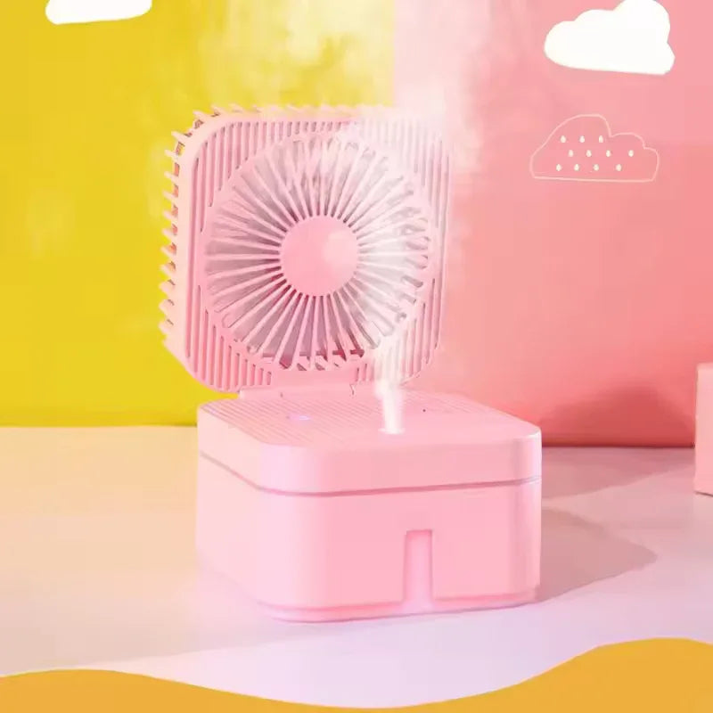 2-in-1 Humidifier Cooling Fan, Compact & Portable