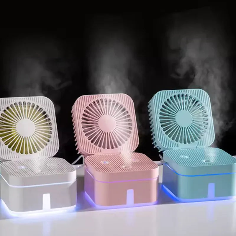 2-in-1 Humidifier Cooling Fan, Compact & Portable