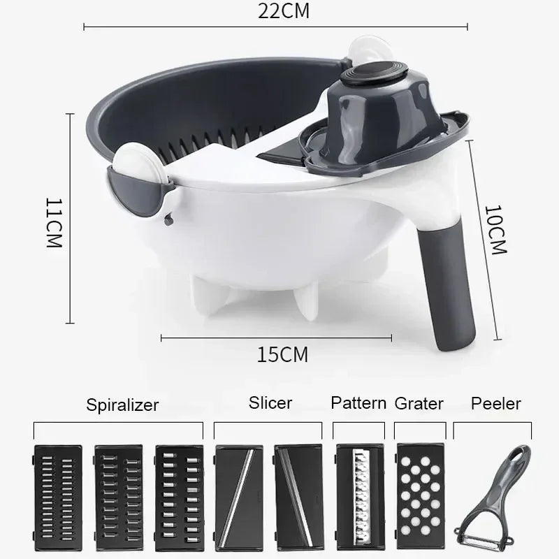 2 in 1 Kitchen Mandoline Grater with Bowl