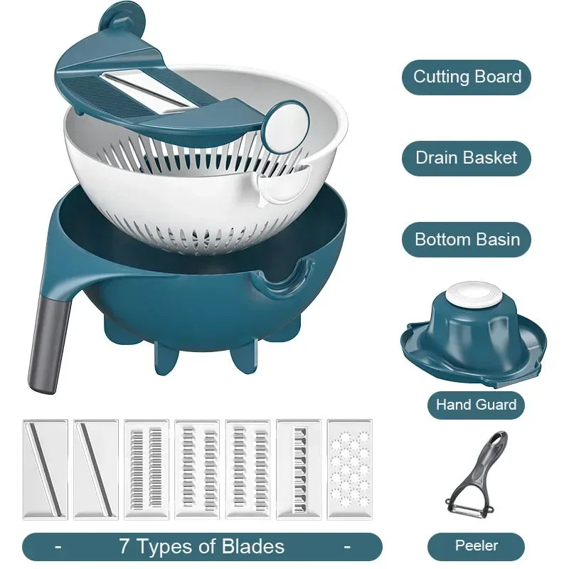 2 in 1 Kitchen Mandoline Grater with Bowl