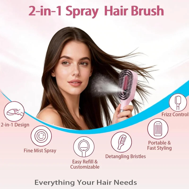 2-in-1 Fine Mist Spray Hair Brush