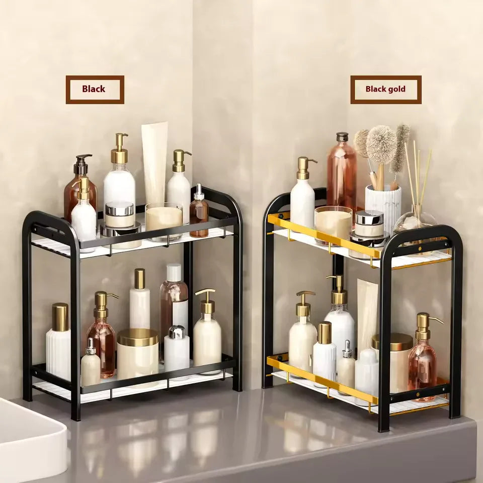 2 Tier Bathroom Counter Organizer - Sturdy & Stylish