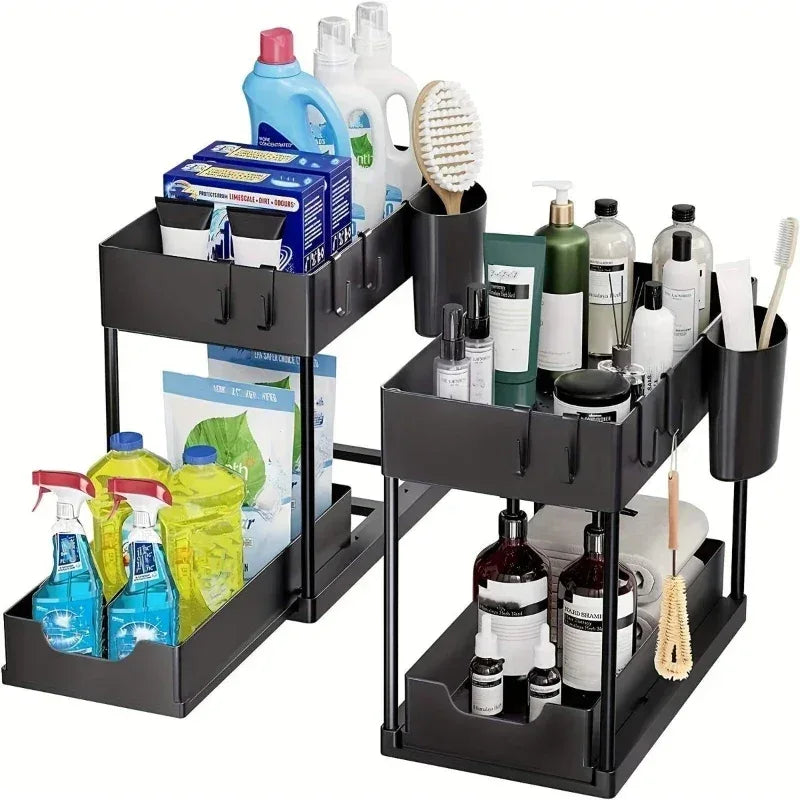 2 Tier Kitchen Organizer with Utensil Holders - Clarify.pk