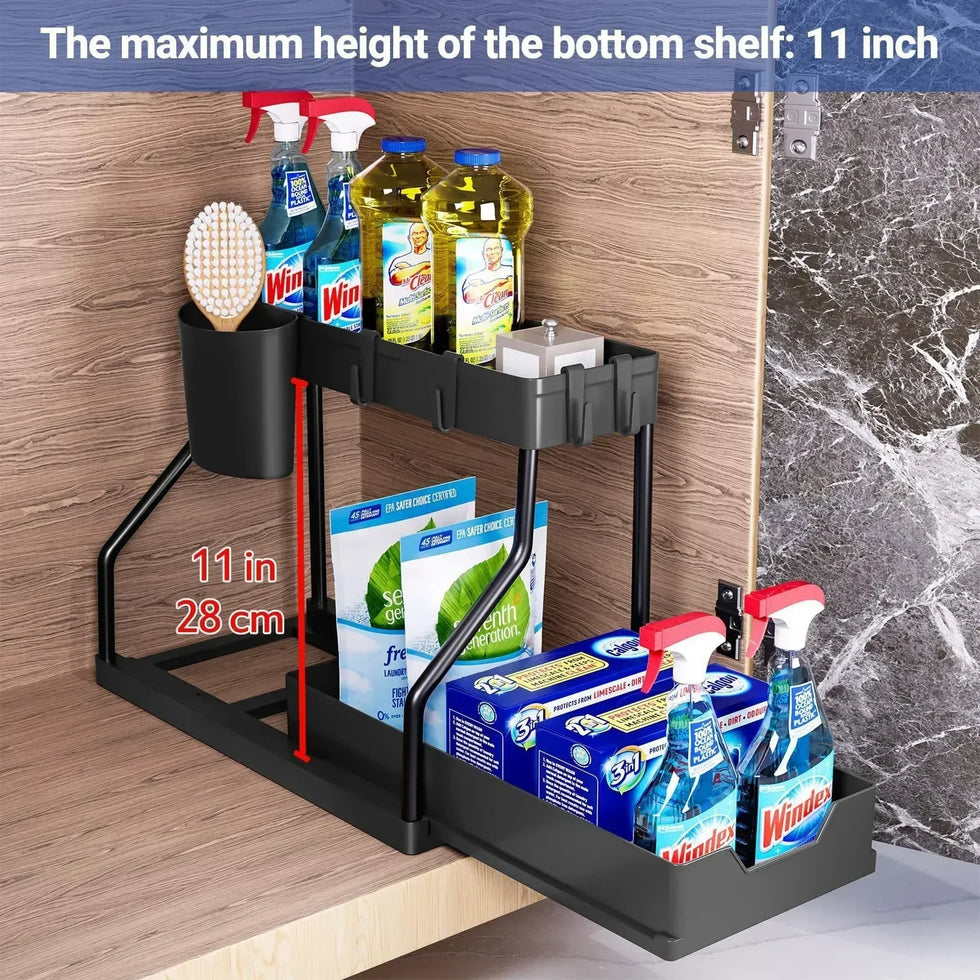 2 Tier Kitchen Organizer with Utensil Holders - Clarify.pk