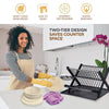 2-Tier Dish Drying Rack with Drain Tray