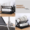 2-Tier Dish Drying Rack with Drain Tray