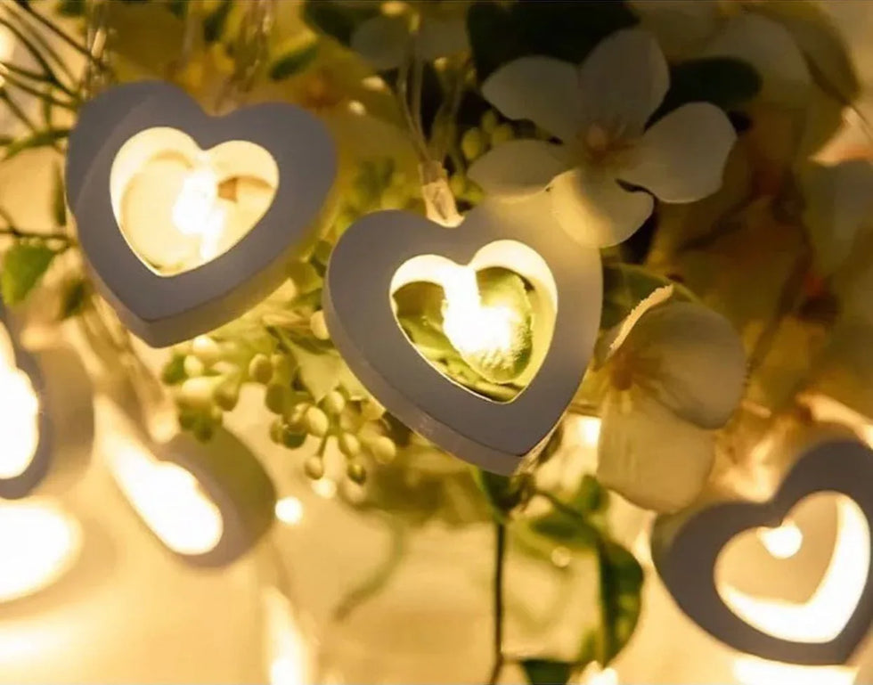 20 LED Heart Night Light String for Decor - Clarify.pk