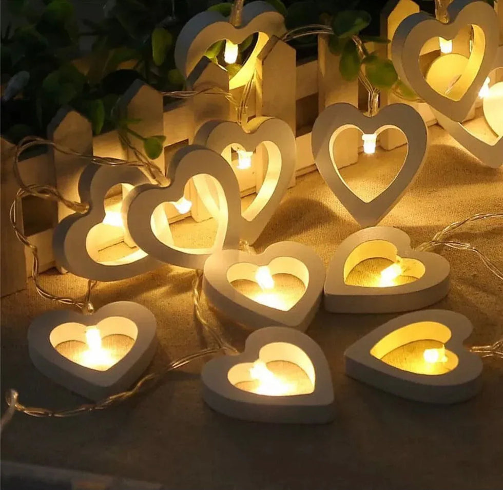 20 LED Heart Night Light String for Decor