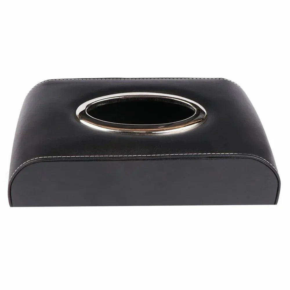 Slim Black Leather Tissue Box - Clarify.pk