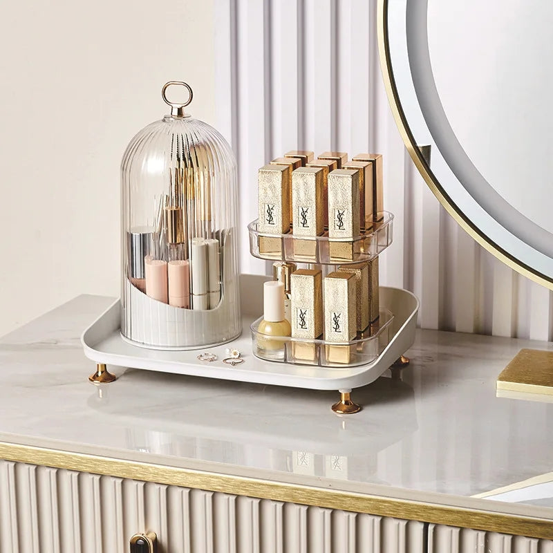 Rotating Luxury Cosmetic Organizer – 360° Vanity Station