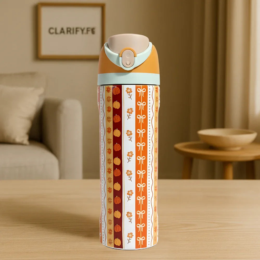 Premium Autumn Stripes 32oz Owala Bottle – Stylish Water Bottle (950ml) - Clarify.pk