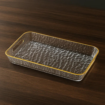 Premium Acrylic Tray – Golden Rim - Clarify.pk