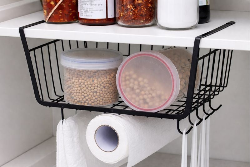 Under Cabinet Hanging Rack – Space Saving Kitchen Organizer