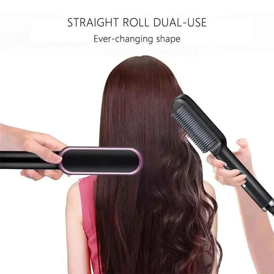 Hot Comb Hair Straightener Anti-Scald Ceramic Heat Styling Tool for Sleek Hair - Clarify.pk