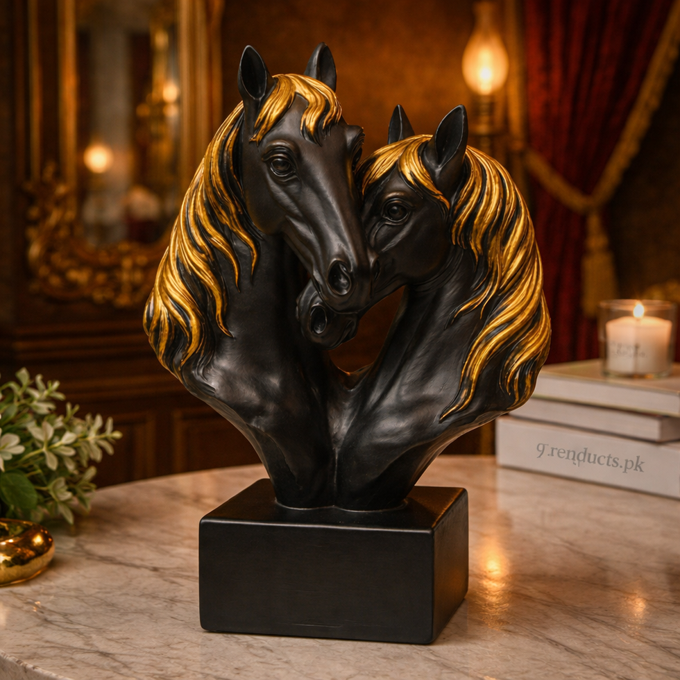 Equestrian Grace Duo – Double Horse Face Showpiece ZZ