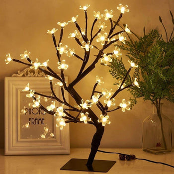 24 LED Night Light Table Lamp with Floral Design - Clarify.pk