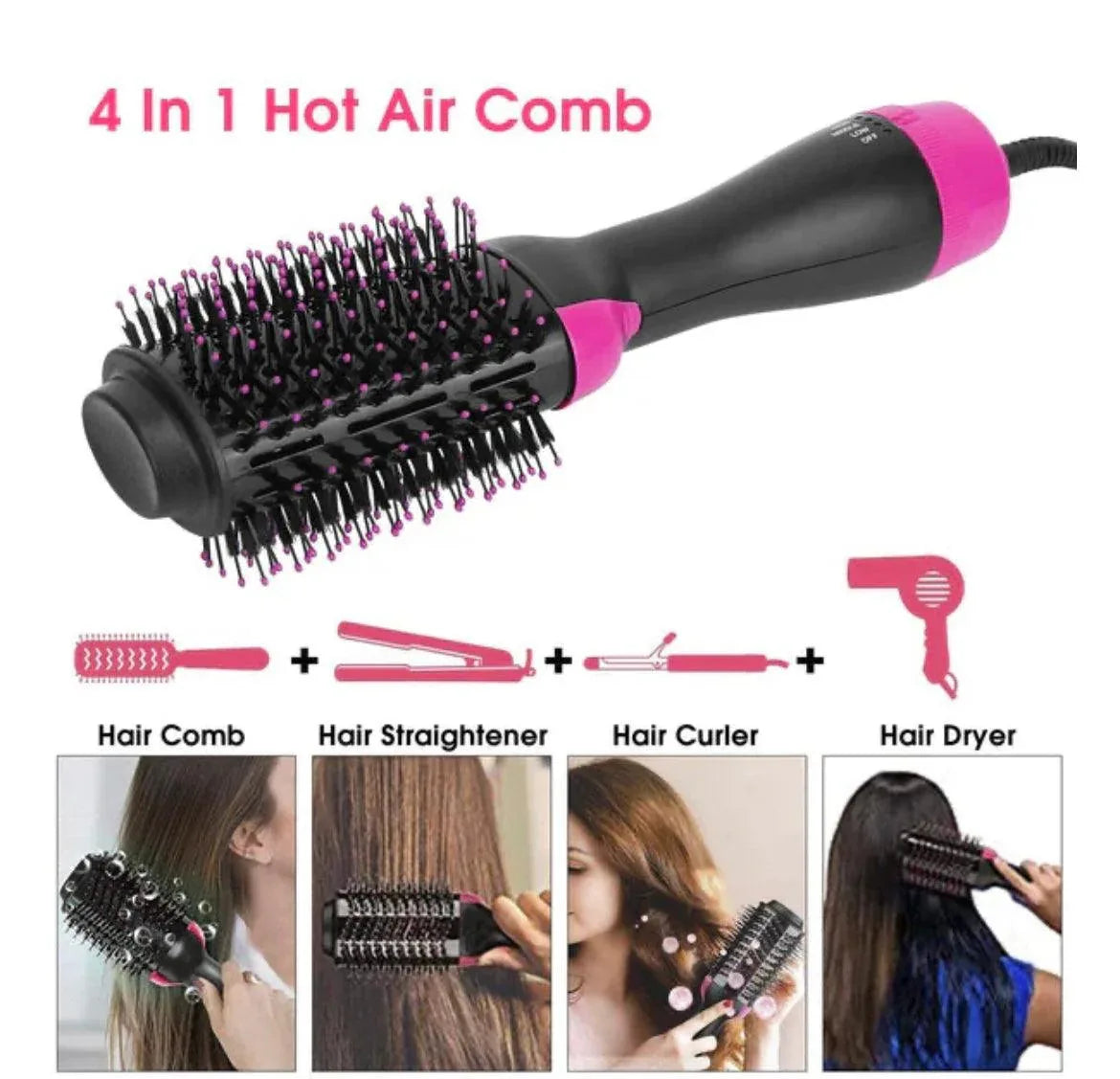 Hot Air Brush 3-in-1 for Blow Drying, Styling, and Volumizing - Clarify.pk