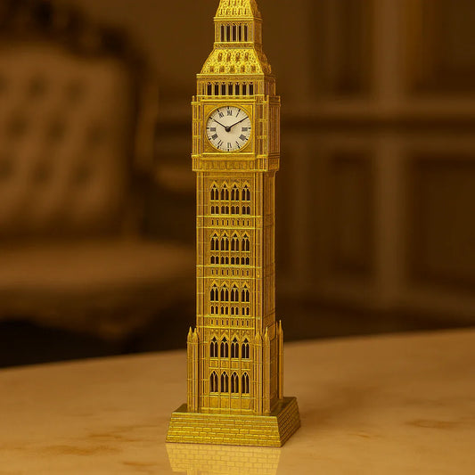 Metal Golden Big Ben Tower – Premium Decorative Showpiece - Clarify.pk