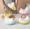 Hen Shaped Egg Basket with Lid - Large Capacity Chicken Egg Holder & Kitchen Storage