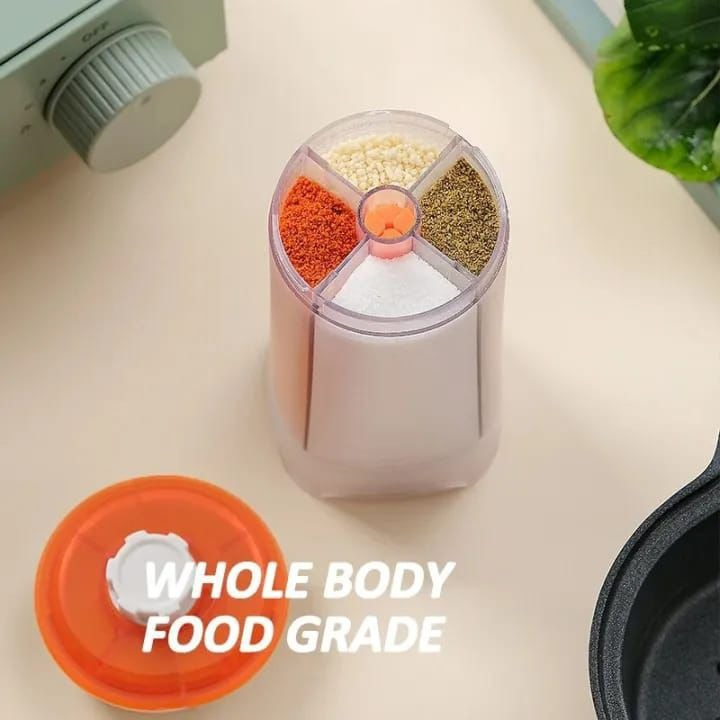 4-in-1 Salt & Pepper Spice Dispenser – One-Click Seasoning Bottle