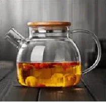 بانس کے ڈھکن کے ساتھ پریمیم 800ml گلاس کیتلی