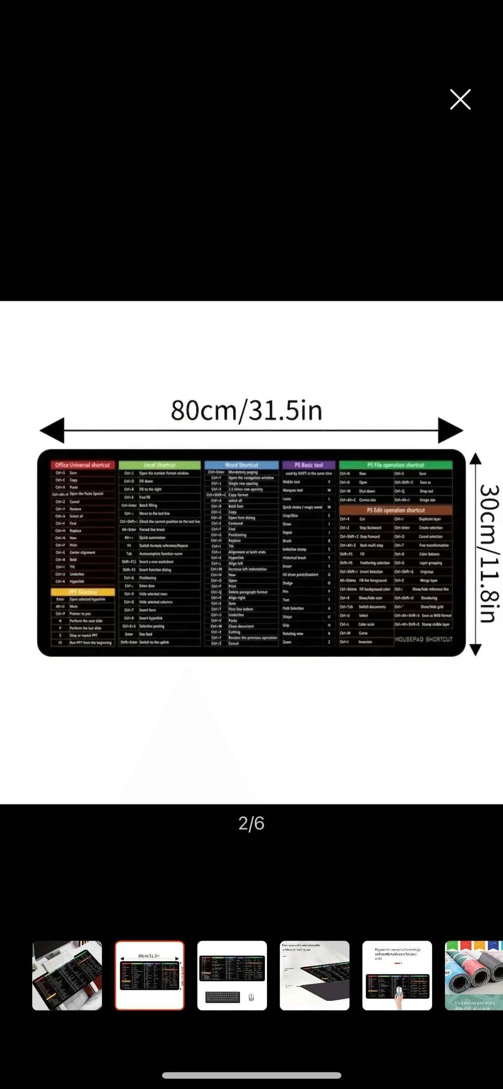 Computer Shortcut Keys Mat for Enhanced Quick Access and Productivity