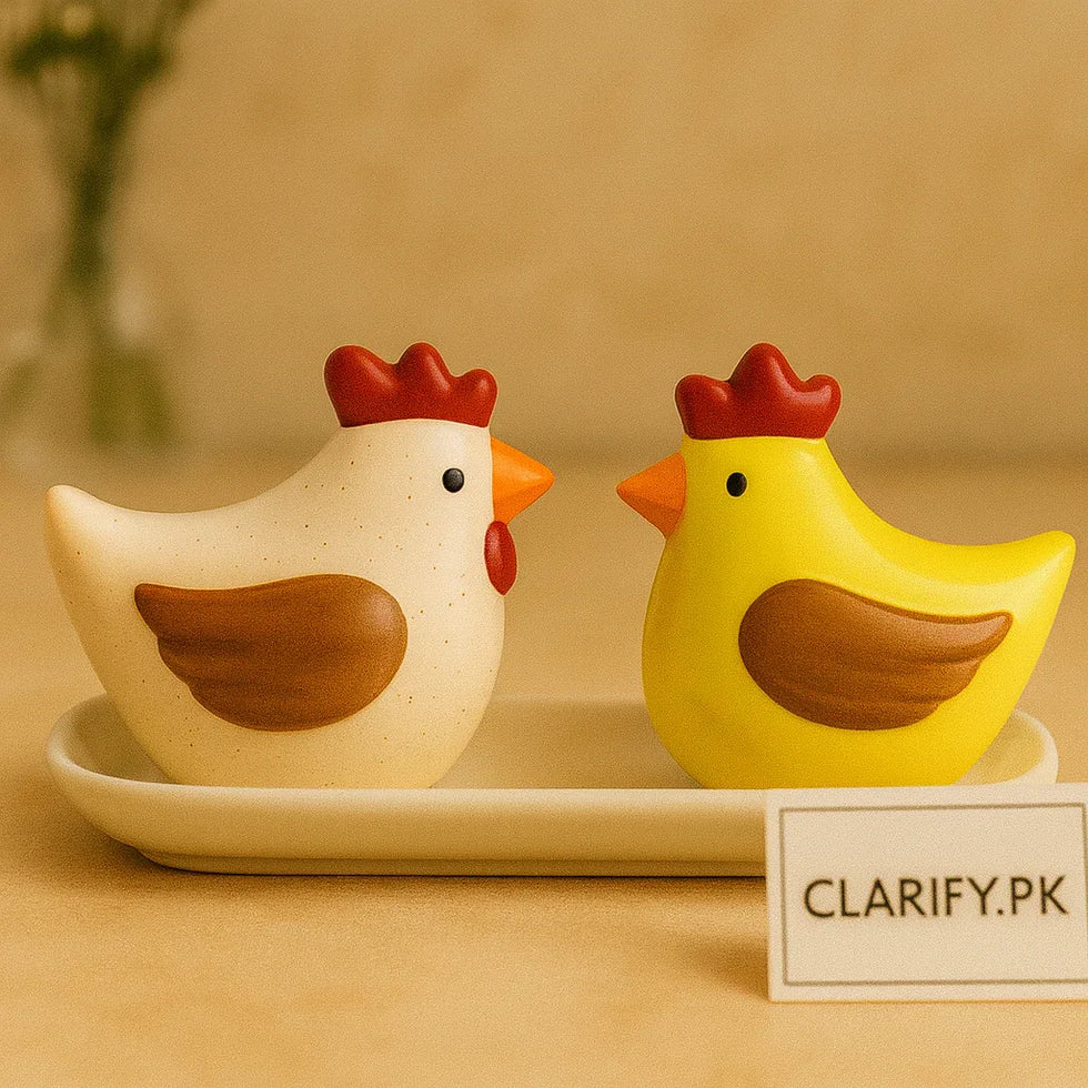 Ceramic Chicken Salt & Pepper Shaker Duo – Farmhouse Style Tableware – - Clarify.pk
