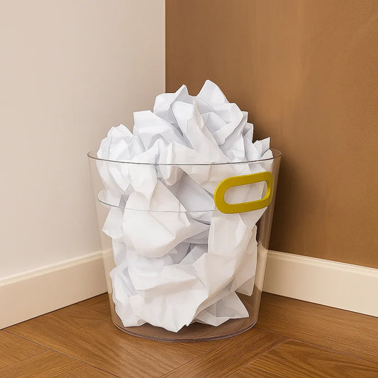 Acrylic Waste Paper Bin – 10” Transparent Trash Can - Clarify.pk