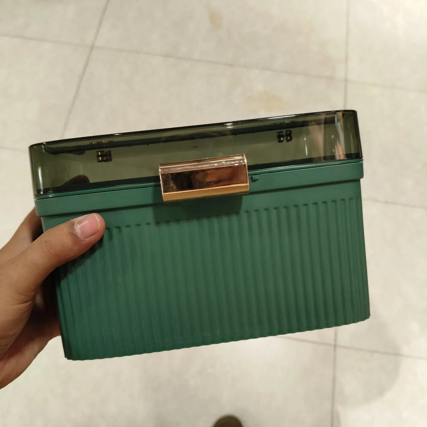 شفاف ڈھکن کے ساتھ لگژری اسٹوریج اور جیولری باکس