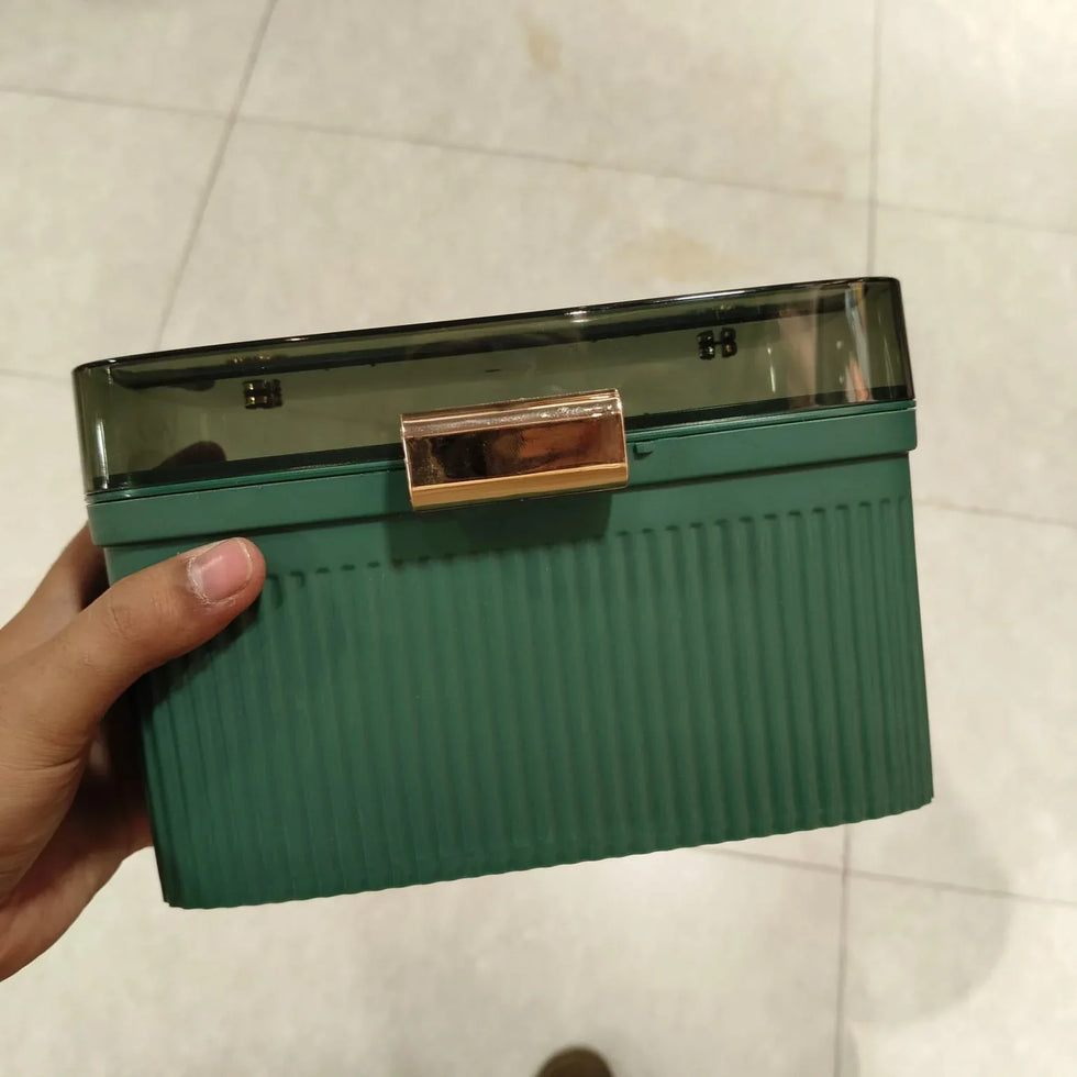 شفاف ڈھکن کے ساتھ لگژری اسٹوریج اور جیولری باکس