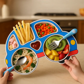 Stainless Steel Portion Car Plate Bowl – Durable & BPA-Free - Clarify.pk