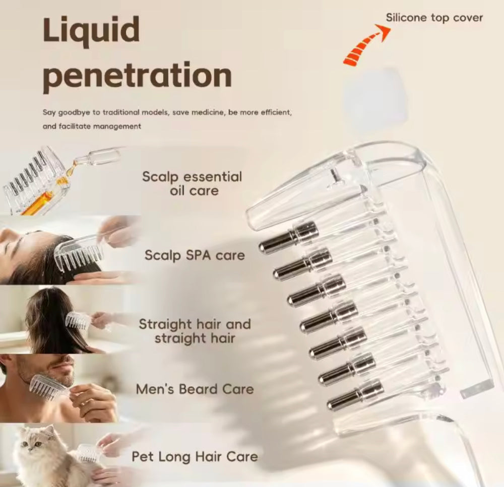 Transparent Scalp Oil Applicator Massage Comb