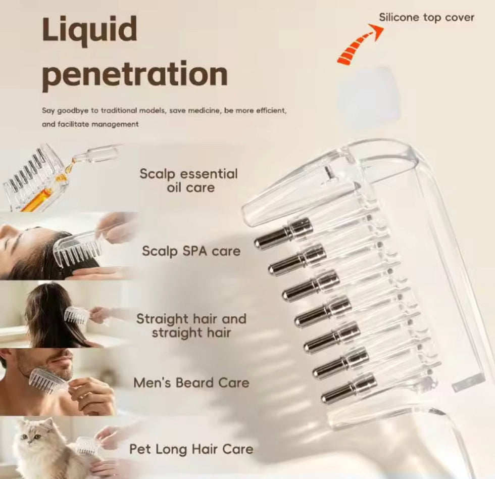 Transparent Scalp Oil Applicator Massage Comb