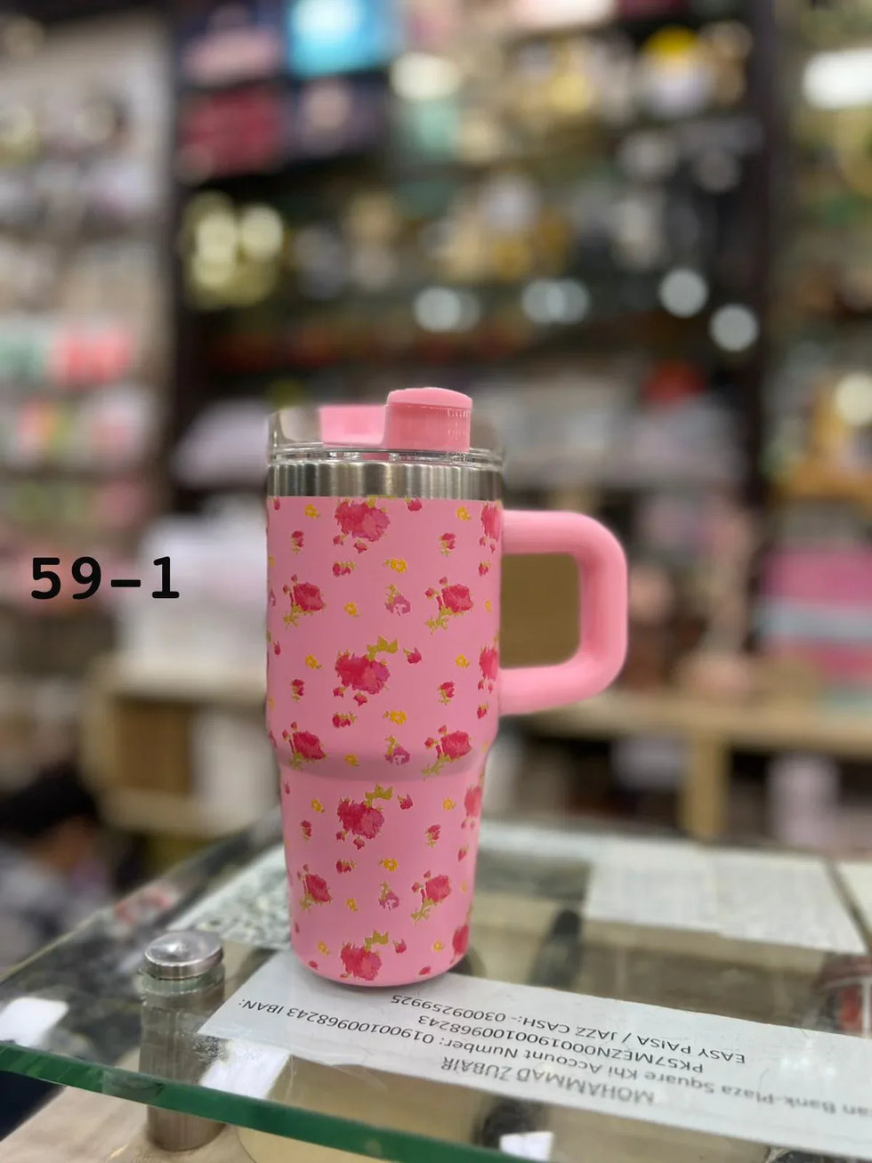 پریمیم 14oz 420ml Mini Tumbler - پنک فلورل پیٹرن ایڈیشن