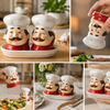 Ceramic Chef Salt & Pepper Shaker Set with Tray