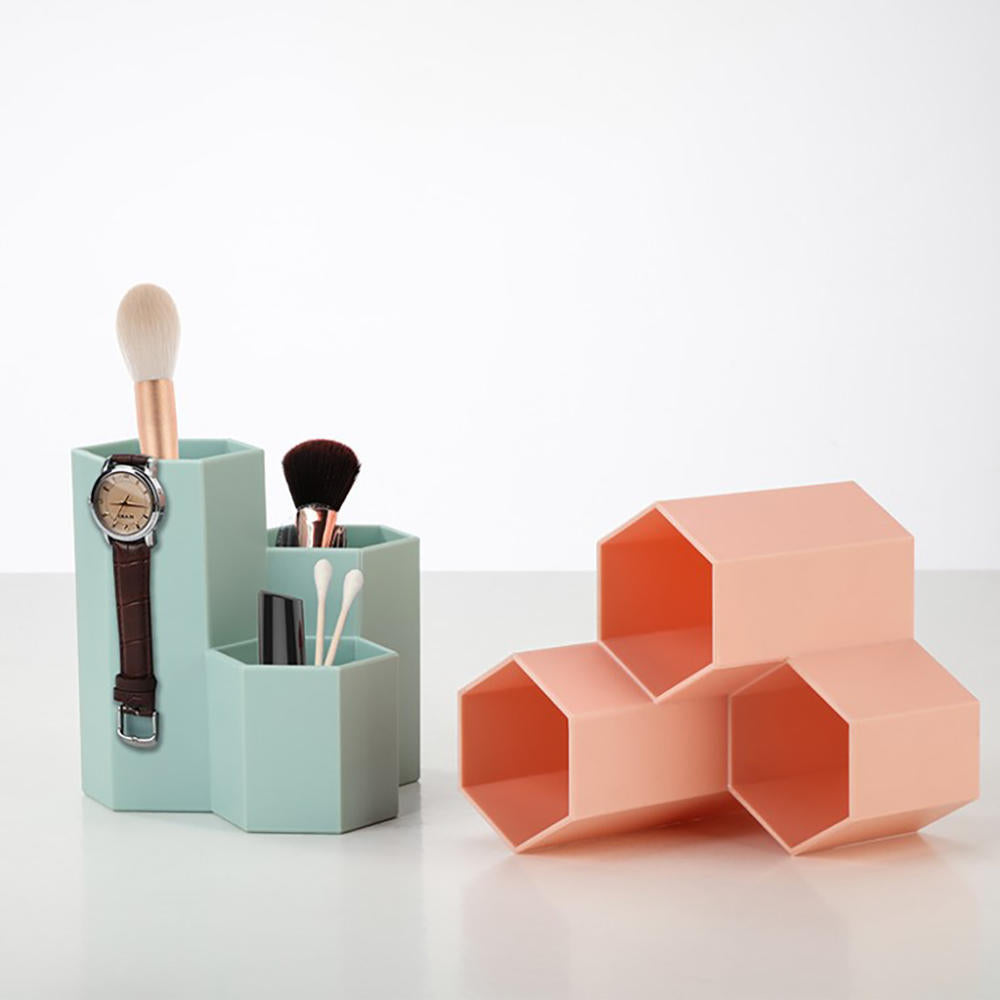 Honeycomb Desk Pen Holder - Hexagonal Office Organizer