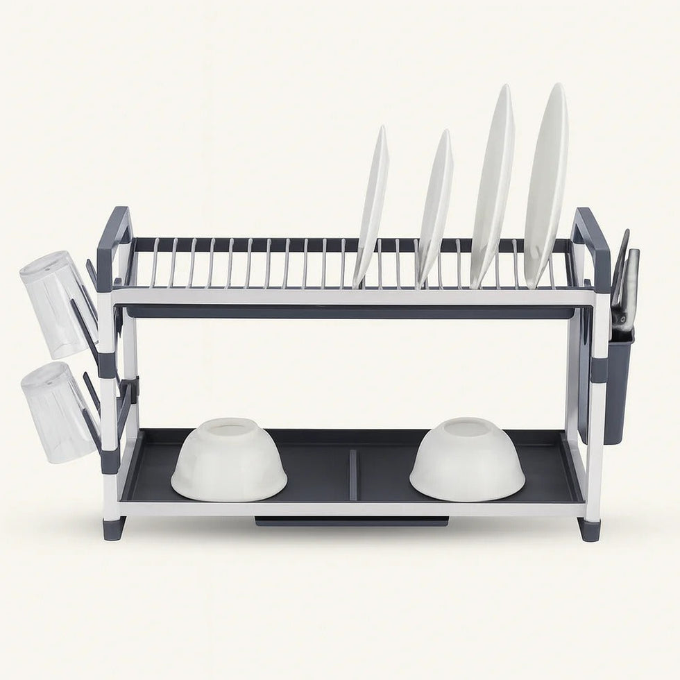 Binca 2-Tier Aluminium Dish Rack – Rust-Proof Modernity