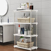 4-Tier Plastic Storage Shelves - Pantry, Kitchen & Bathroom Rack